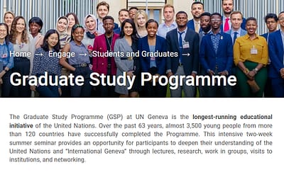 United Nations 64th Geneva Graduate Study Programme 2026
